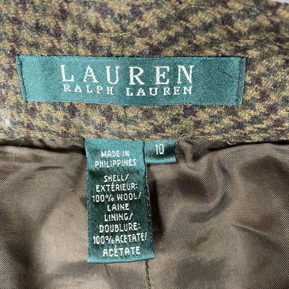 Lauren Ralph Lauren Women's 10 Wool Tweed Dress Pants Brown Houndstooth Lined - Picture 3 of 10